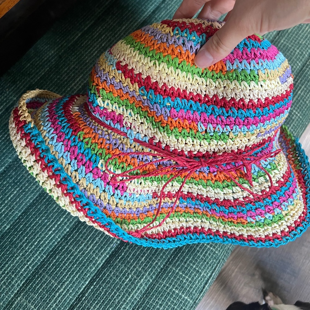 Colorful Raffia Sun Hat - Picture 3 of 3